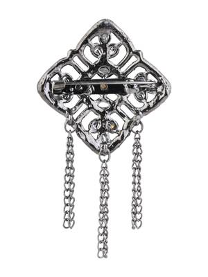 silver oxidized safa kalangi brooch for groom/men/dulha pagadi  3