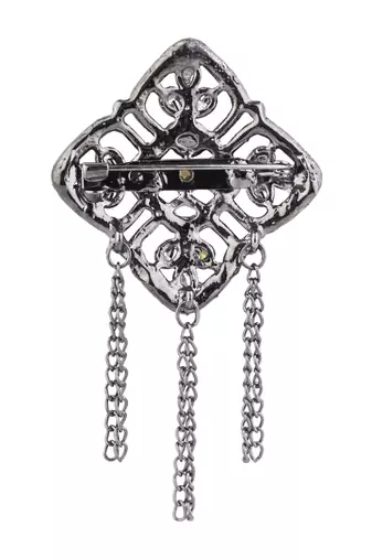 silver oxidized safa kalangi brooch for groom/men/dulha pagadi 