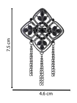 silver oxidized safa kalangi brooch for groom/men/dulha pagadi  4
