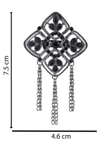 silver oxidized safa kalangi brooch for groom/men/dulha pagadi 