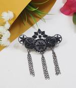 silver oxidized safa kalangi brooch for groom/men/dulha pagadi