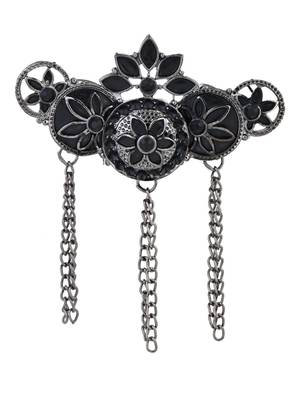 silver oxidized safa kalangi brooch for groom/men/dulha pagadi  2