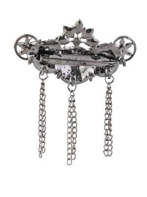 silver oxidized safa kalangi brooch for groom/men/dulha pagadi  3