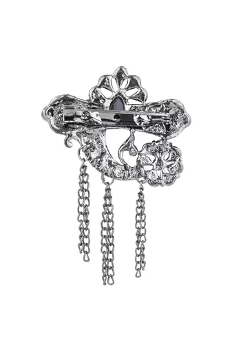 silver oxidized safa kalangi brooch for groom/men/dulha pagadi 