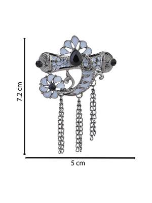 silver oxidized safa kalangi brooch for groom/men/dulha pagadi  4