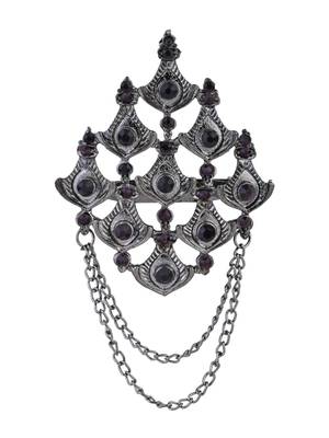 silver oxidized safa kalangi brooch for groom/men/dulha pagadi  2