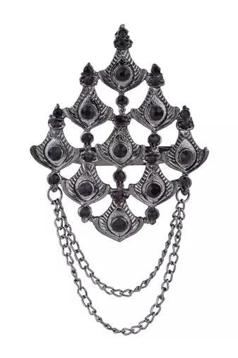 silver oxidized safa kalangi brooch for groom/men/dulha pagadi 