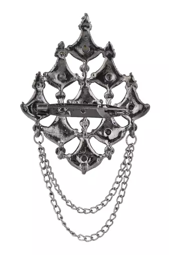 silver oxidized safa kalangi brooch for groom/men/dulha pagadi 