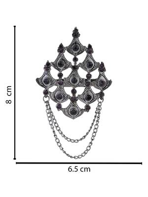 silver oxidized safa kalangi brooch for groom/men/dulha pagadi  4