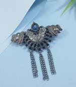silver oxidized safa kalangi brooch for groom/men/dulha pagadi