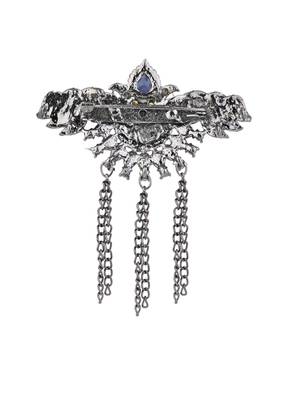 silver oxidized safa kalangi brooch for groom/men/dulha pagadi  3