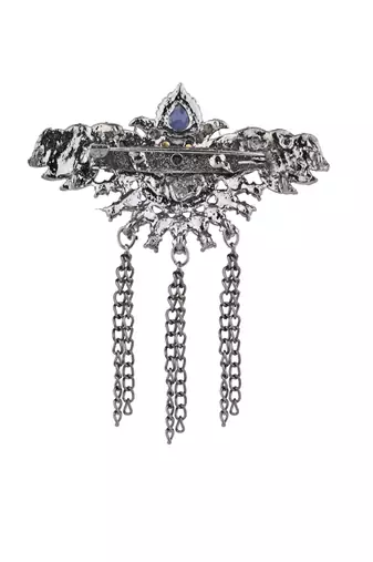 silver oxidized safa kalangi brooch for groom/men/dulha pagadi 