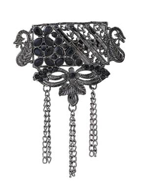 silver oxidized safa kalangi brooch for groom/men/dulha pagadi  2