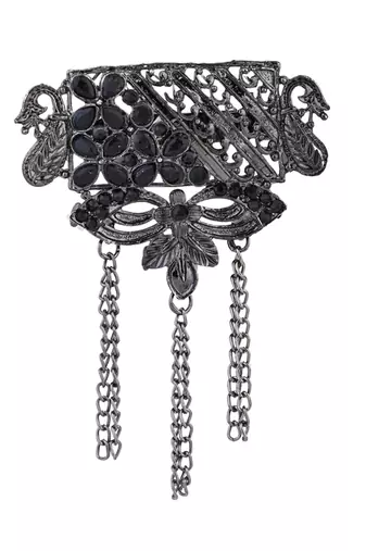 silver oxidized safa kalangi brooch for groom/men/dulha pagadi 