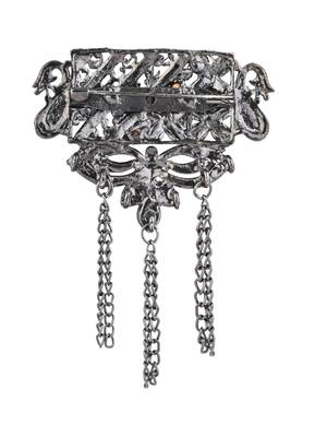 silver oxidized safa kalangi brooch for groom/men/dulha pagadi  3