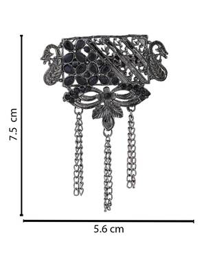 silver oxidized safa kalangi brooch for groom/men/dulha pagadi  4