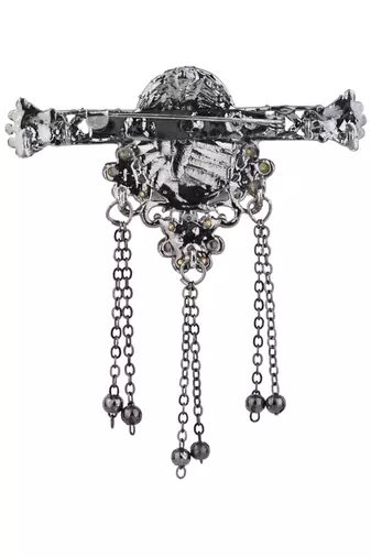 silver oxidized safa kalangi brooch for groom/men/dulha pagadi 