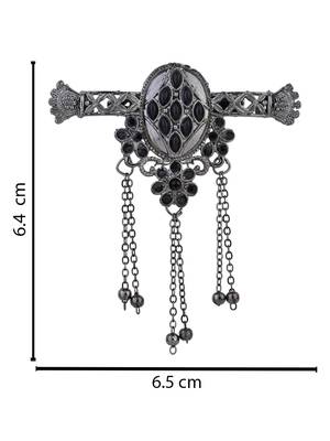 silver oxidized safa kalangi brooch for groom/men/dulha pagadi  4