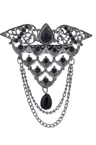 silver oxidized safa kalangi brooch for groom/men/dulha pagadi 