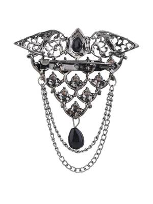 silver oxidized safa kalangi brooch for groom/men/dulha pagadi  3