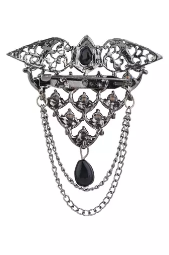 silver oxidized safa kalangi brooch for groom/men/dulha pagadi 