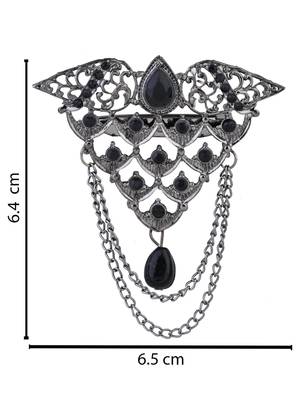 silver oxidized safa kalangi brooch for groom/men/dulha pagadi  4