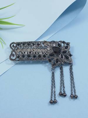 silver oxidized safa kalangi brooch for groom/men/dulha pagadi  1