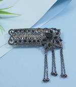 silver oxidized safa kalangi brooch for groom/men/dulha pagadi