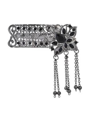 silver oxidized safa kalangi brooch for groom/men/dulha pagadi  2