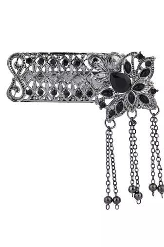 silver oxidized safa kalangi brooch for groom/men/dulha pagadi 