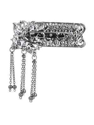 silver oxidized safa kalangi brooch for groom/men/dulha pagadi  3