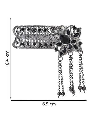 silver oxidized safa kalangi brooch for groom/men/dulha pagadi  4