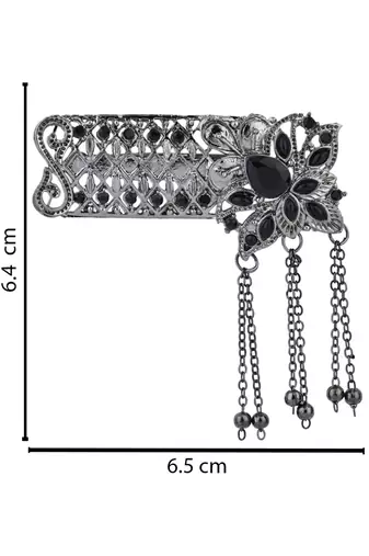 silver oxidized safa kalangi brooch for groom/men/dulha pagadi 