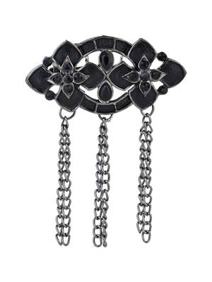 silver oxidized safa kalangi brooch for groom/men/dulha pagadi  2