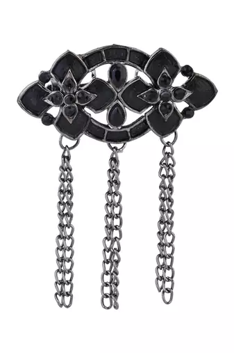 silver oxidized safa kalangi brooch for groom/men/dulha pagadi 