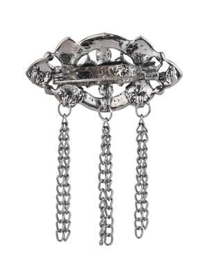 silver oxidized safa kalangi brooch for groom/men/dulha pagadi  3