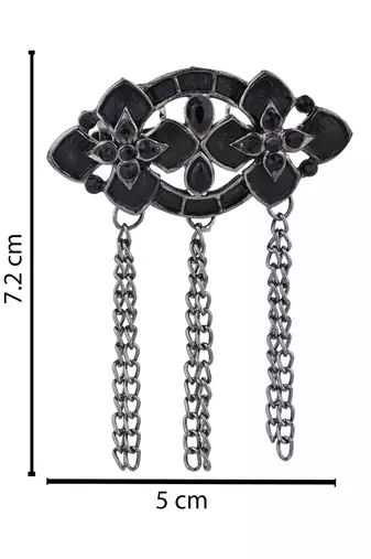 silver oxidized safa kalangi brooch for groom/men/dulha pagadi 