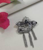 silver oxidized safa kalangi brooch for groom/men/dulha pagadi
