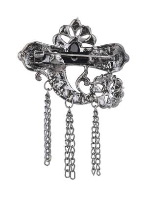silver oxidized safa kalangi brooch for groom/men/dulha pagadi  3