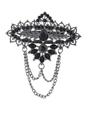 silver oxidized safa kalangi brooch for groom/men/dulha pagadi  2