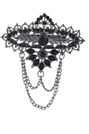 silver oxidized safa kalangi brooch for groom/men/dulha pagadi 
