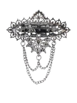 silver oxidized safa kalangi brooch for groom/men/dulha pagadi  3