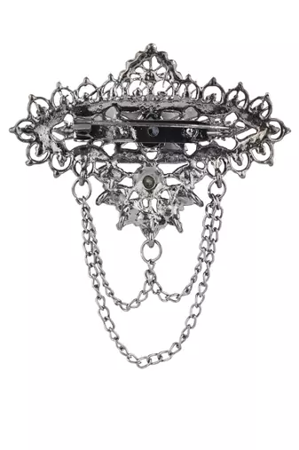 silver oxidized safa kalangi brooch for groom/men/dulha pagadi 
