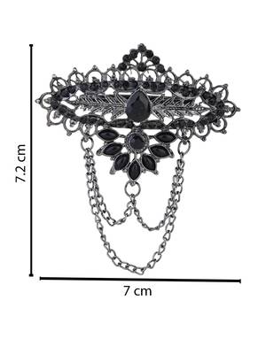 silver oxidized safa kalangi brooch for groom/men/dulha pagadi  4