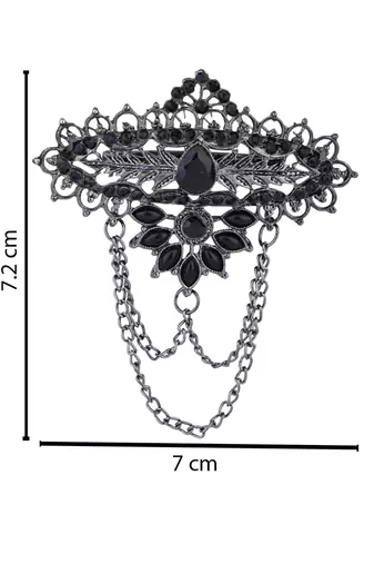 silver oxidized safa kalangi brooch for groom/men/dulha pagadi 