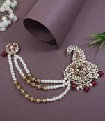 gold plated kundan safa kalangi brooch for groom/men/dulha pagadi