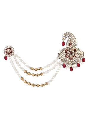 gold plated kundan safa kalangi brooch for groom/men/dulha pagadi  2