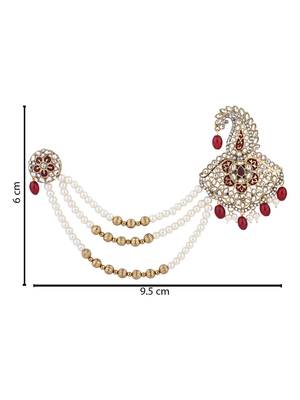 gold plated kundan safa kalangi brooch for groom/men/dulha pagadi  4