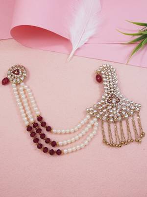 I jewels traditional kundan safa kalangi brooch for groom/men/dulha pagadi  1