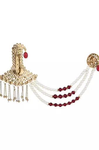 I jewels traditional kundan safa kalangi brooch for groom/men/dulha pagadi 